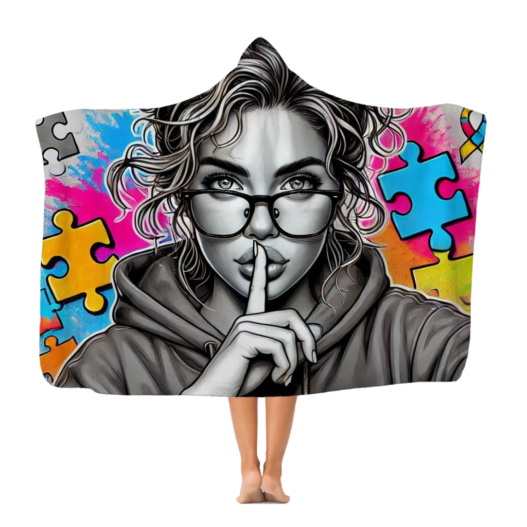 Autism Mama Don't Speak Premium Adult Hooded Blanket